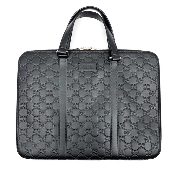Gucci Other - GUCCI Guccissima GG Leather Black Laptop Case